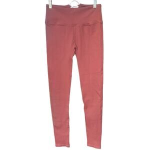 Y2K Ribbed Ankle Crop Leggings Pull On Stretch Workout Pants Athleisure S